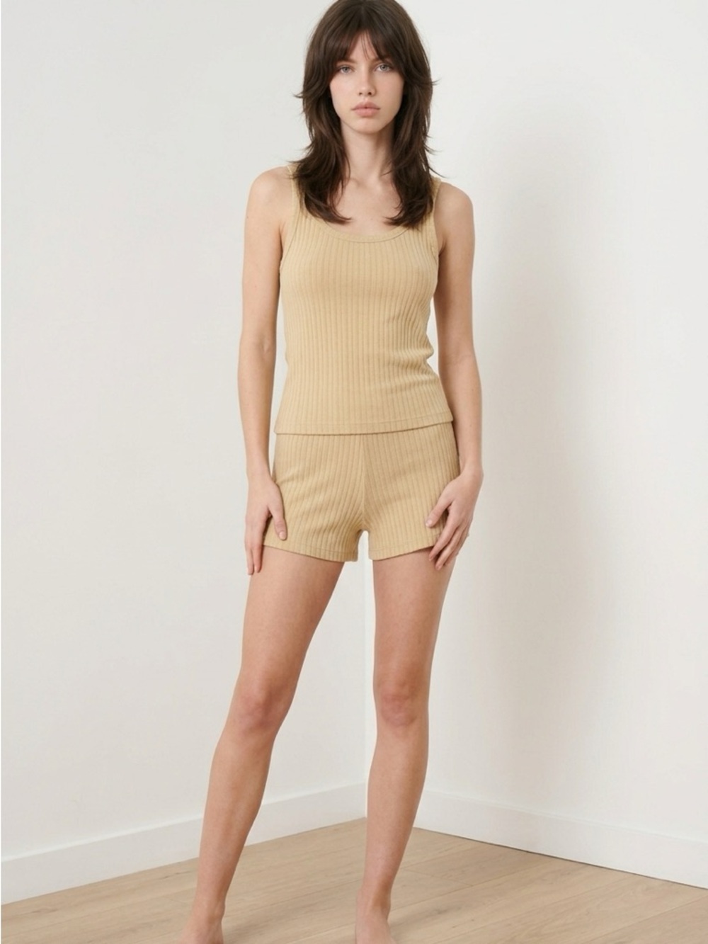 Ribbed Tan Tank Top